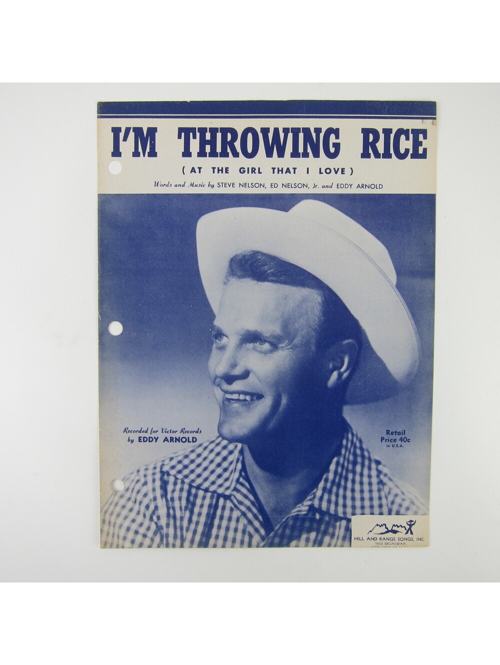 Sheet Music I'm Throwing Rice Eddy Arnold Country Western Music Vintage 1949